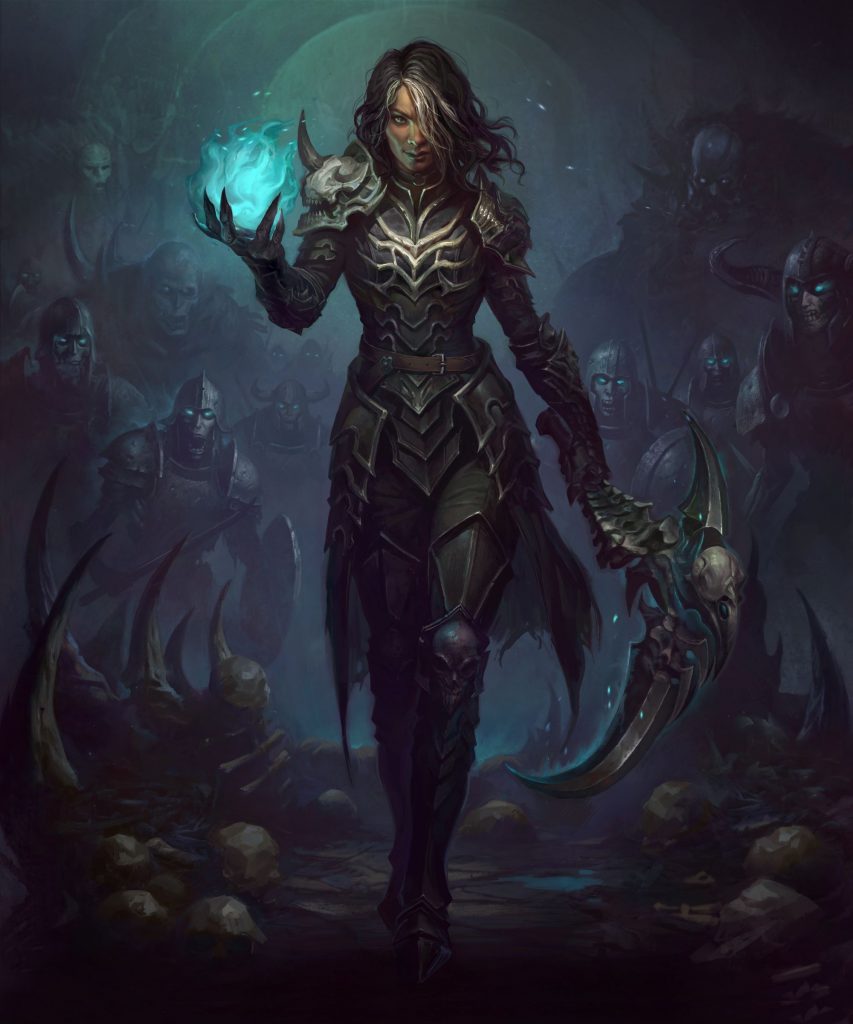 Diablo Immortal Necro Totenbeschwörer weiblich keyart neu 1