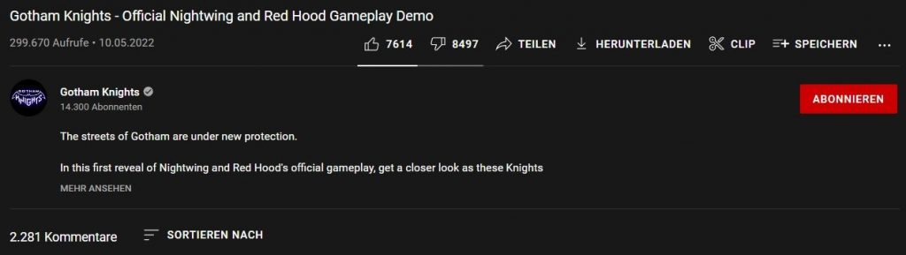 Gotham Knights Nightwing und Red Hood Gameplay Demo Likes
