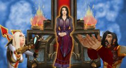 WoW Female Human on Throne begging titel title 1280x720
