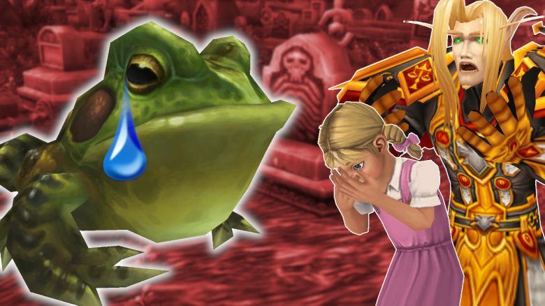 WoW Frog Toad Blood Elf Human Child Female crying titel title 1280x720