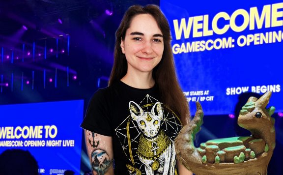 MeinMMO-Chefredakteurin Leya Jankowski auf der gamescom