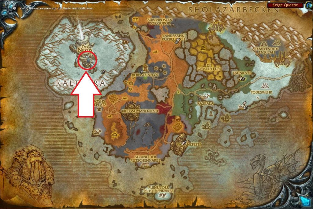 WoW WotLK Classic Map Tundra Nexus Dungeon Eingang