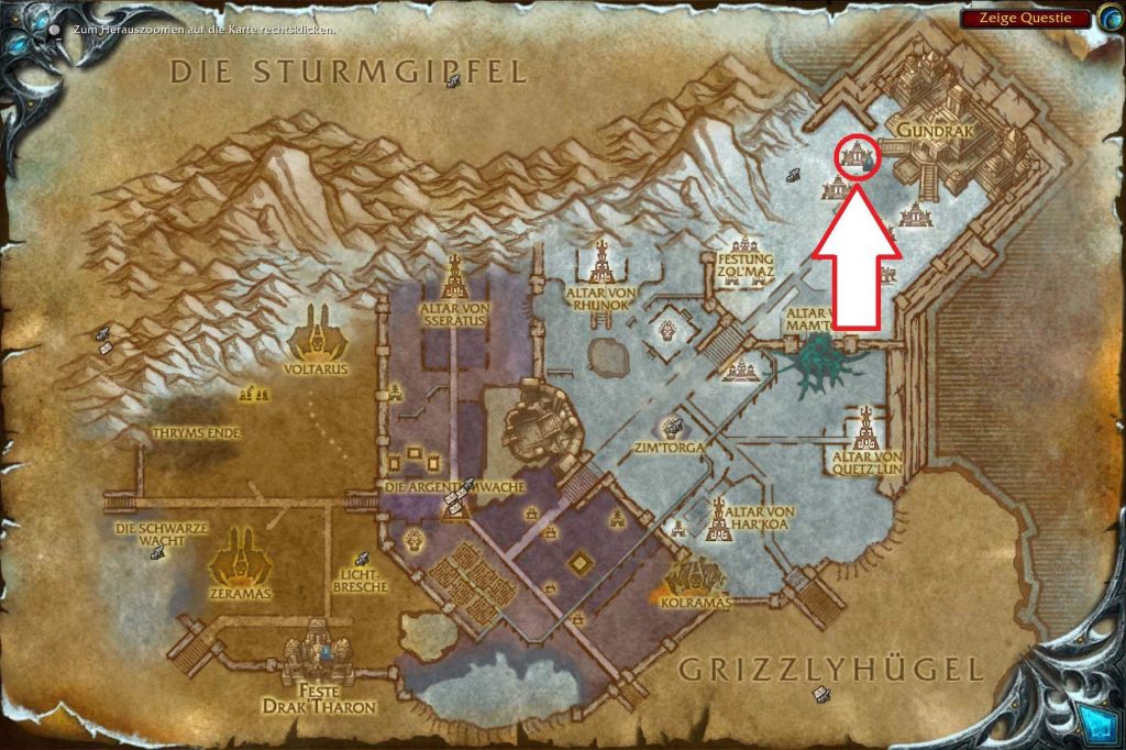 WoW WotLK Classic Map Zuldrak Gundrak Dungeon Eingang 2