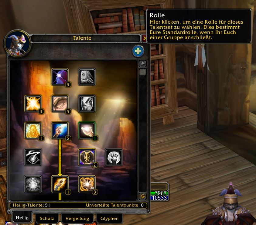 WoW WotLK Classic Talente mit Rolle
