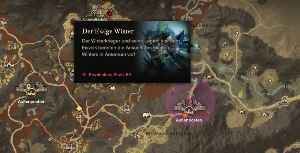 New World Winterkrieger map