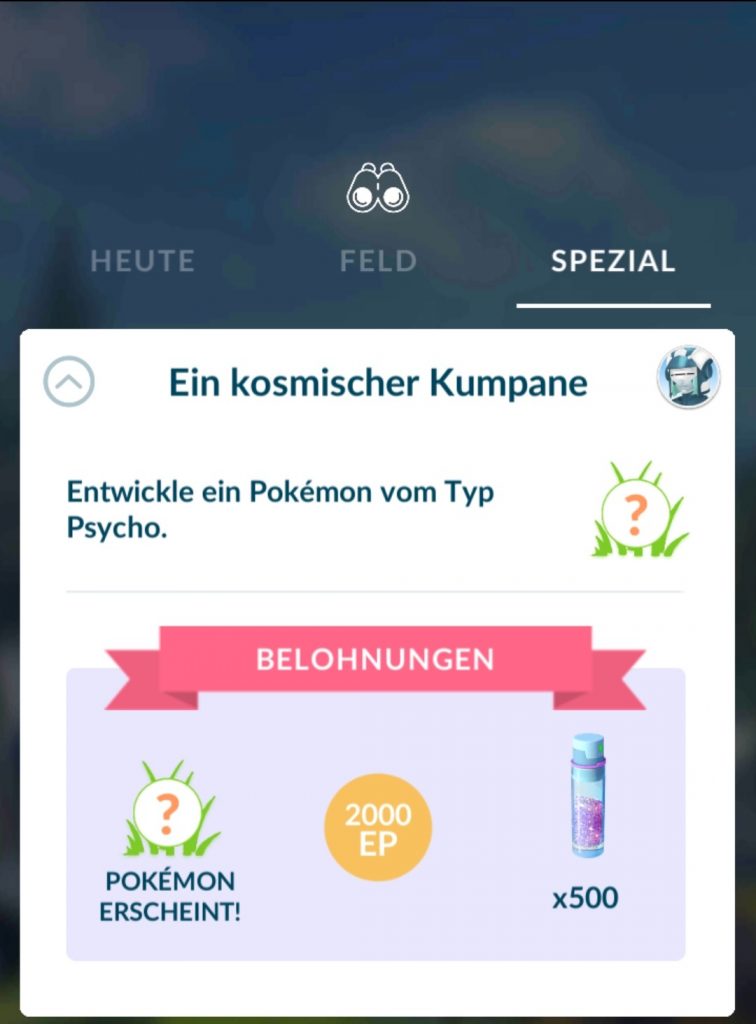 Pokémon GO Kumpane Psycho Entwicklung