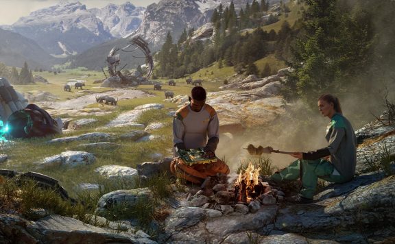 Stranded Alien Dawn Dunes and Moons_ Titel