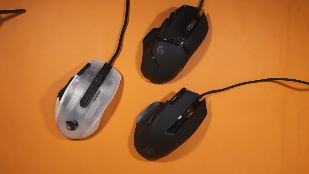 AOC AGM600 mit Logitech G502 Hero und Roccat Kone XP