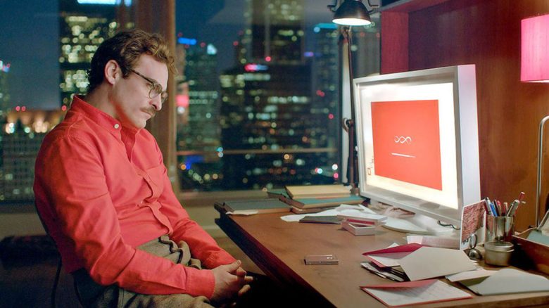 Ausschnitt aus dem Film Her, in dem Theodor vor seinem Computer sitzt