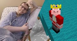 Ein Foto des verstorbenen YouTubers Technoblade und daneben ein Bild seines Minecraft-Avatars.