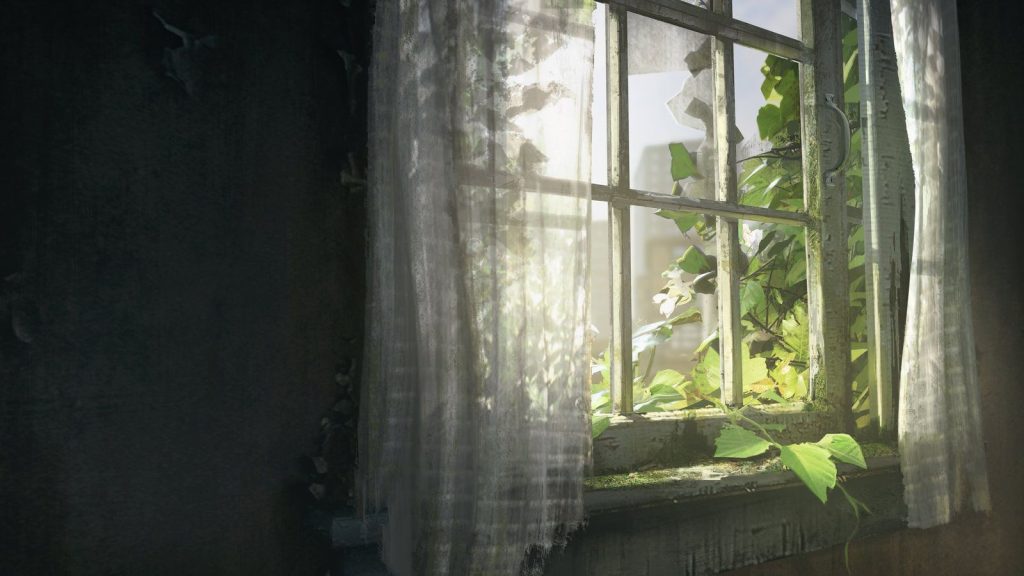 Das Bild zeigt einen Screenshot vom Startbildschirm von The Last of Us. Zu sehen ist ein Fenster.