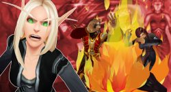 WoW Blood Elf Angry Burning Humans Background titel title 1280x720