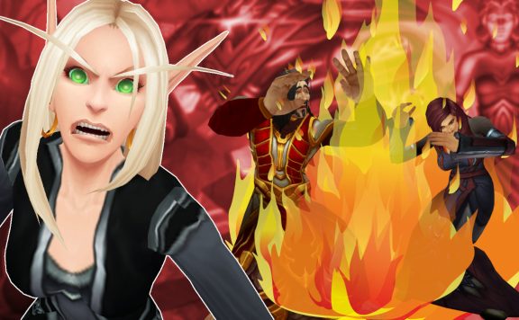 WoW Blood Elf Angry Burning Humans Background titel title 1280x720