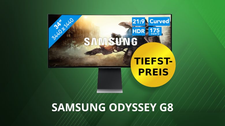 Samsung Odyssey G8 OLED: Riesiger Gaming-Monitor mit Smart-TV-Funktionen jetzt zum neuen Tiefstpreis im Angebot
