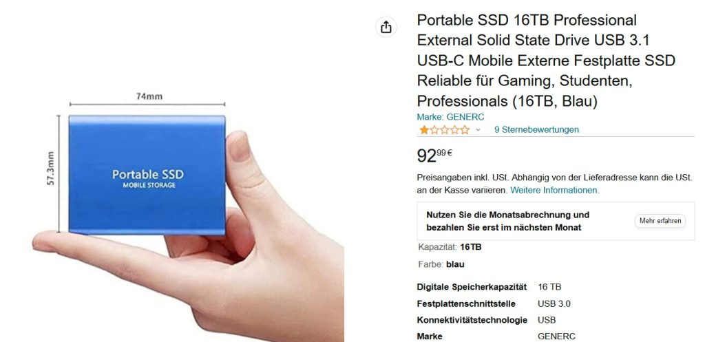 SSD Angebot Amazon