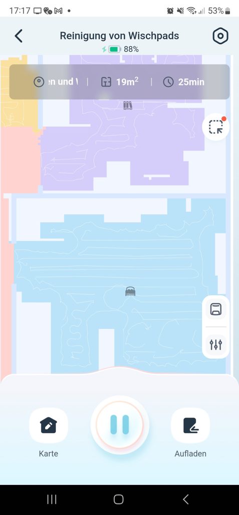Yeedi-Floor-3-Station-App-mit-gereinigter-Fläche