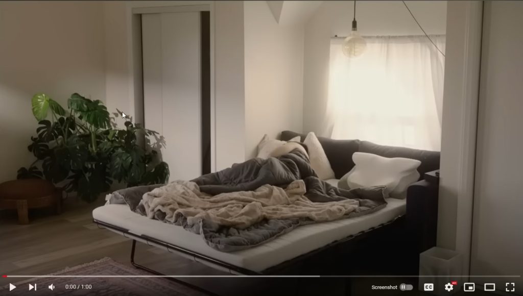 Screenshot aus einem YouTube-Video von Ludwig, das seine Gästecouch zeigt.