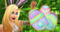 WoW Noblegarden Event Blood Elf with Bunny ears cheer titel title 1280x720