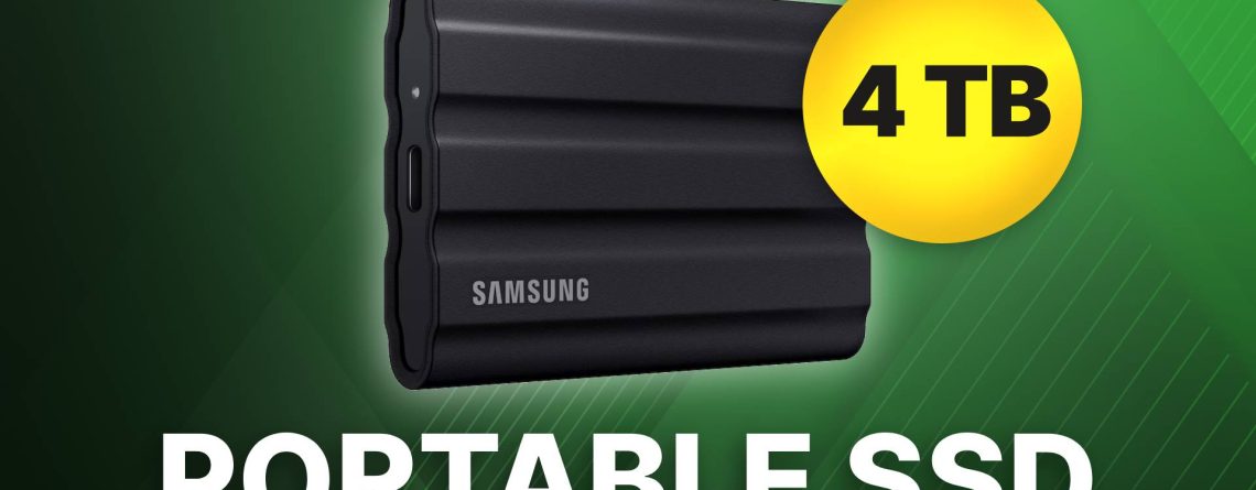 4 TB zum Mitnehmen: Samsung T7 Shield Portable SSD jetzt günstig wie nie im Angebot