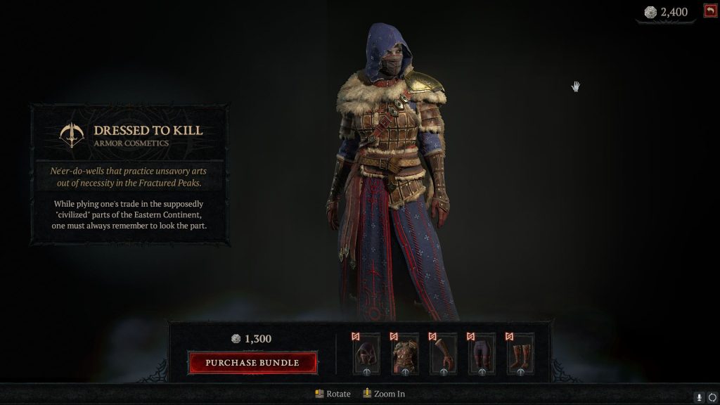 Diablo 4 Shop DressedToKill Armor