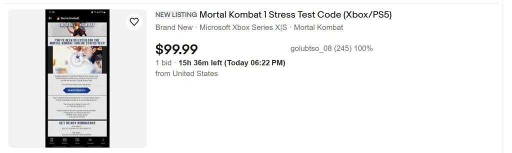 mortal kombat key ebay