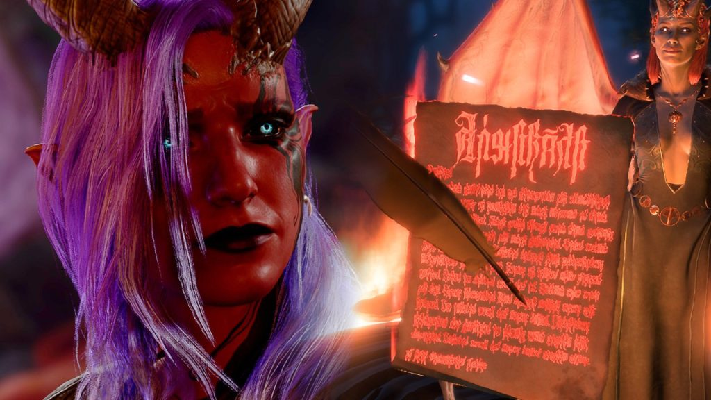 Baldur's Gate 3 Tiefling Devil Contract title 1280x720