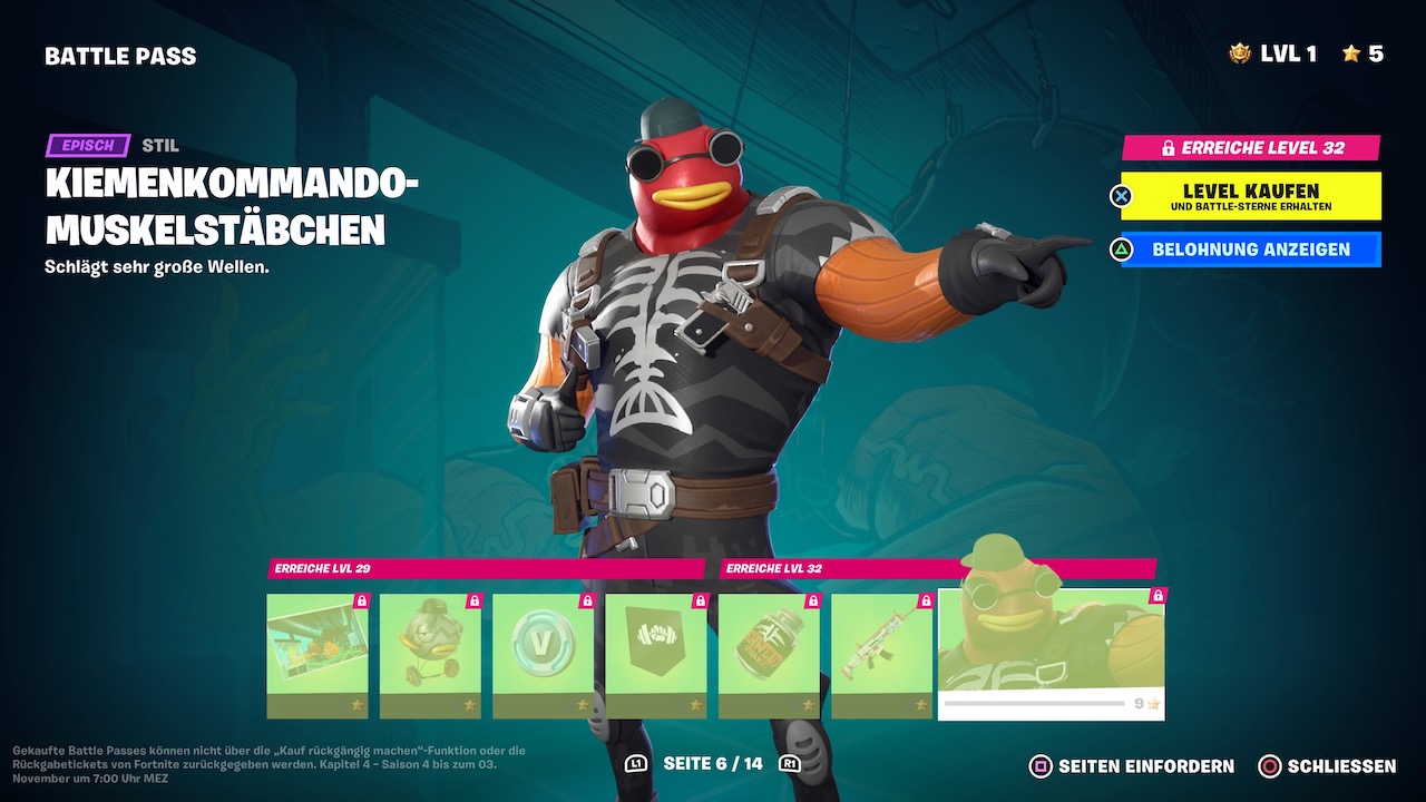 New Battle Pass of Chapter 4 Season 4 - All Skins, Pickaxes and Levels ...