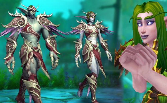 WoW Night Elf Heritage Armor Female Face happy titel titel 1280x720