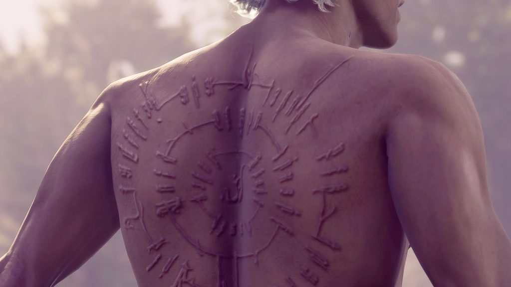 The back of Astarion, a companion in Baldur's Gate 3