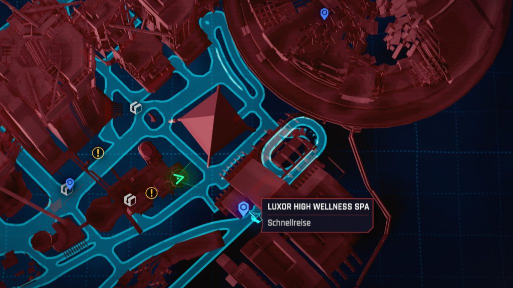 In Cyberpunk 2077 Phantom Liberty findet ihr ein Witcher 3 Wild Hunt Easter Egg. Das Bild zeigt die Location auf der Map.