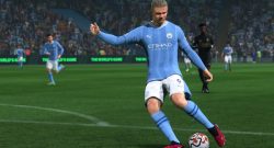 EA Sports FC 24 Titel Haaland Schuss