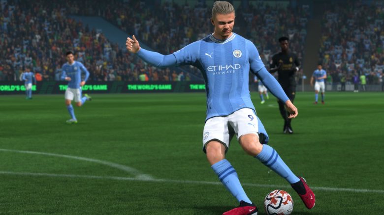 EA Sports FC 24 Titel Haaland Schuss