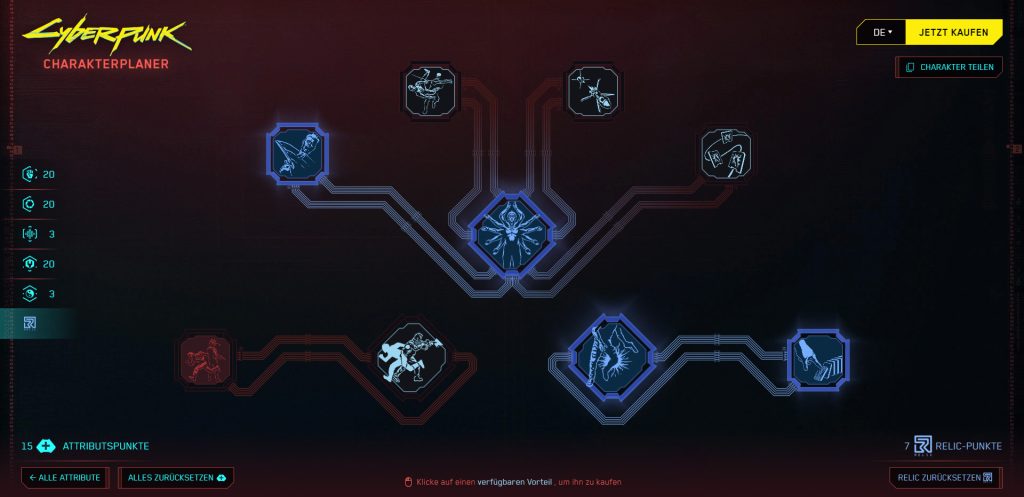 Die Relic-Fähigkeiten, die ihr für den Mantisklingen-Build in Cyberpunk 2077 2.0 benötigt. 