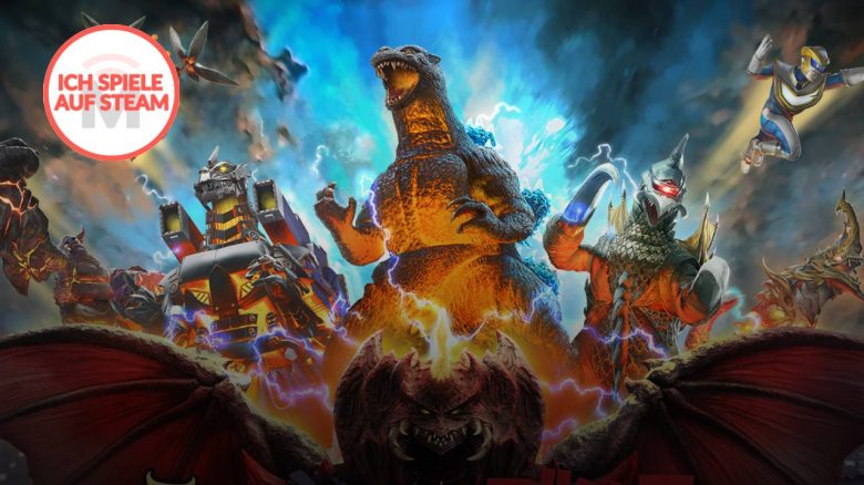 In einem Spiel auf Steam verkloppe ich meine Freunde mit Godzilla