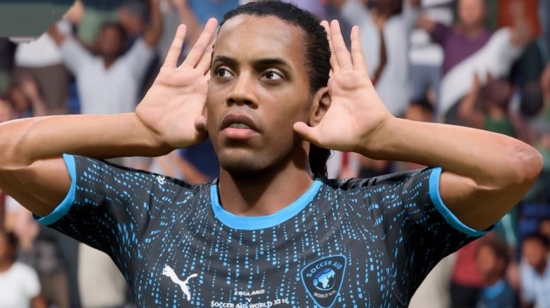 Titel EA FC 24 Ronaldinho Ohren auf