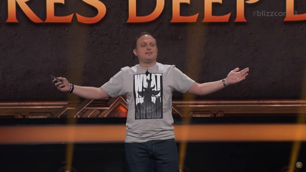 Ion Hazzikostas begrüßt die Zuschauer des Feature Deep Dive zu World of Warcraft: The War Within.