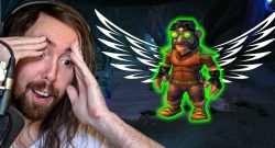 "Völlig inkompetent" - Asmongold kritisiert Blizzard für Hacker in WoW Classic Titelbild mit Fliegenden WoW Charakter