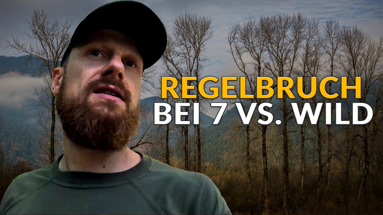 Einer der Gewinner von 7 vs. Wild gesteht, dass sein Team die Regeln krass gebrochen hat - genau wie Fritz Meinecke befürchtet hat. Titelbild zeigt Fritz Meinecke neben dem Schriftzug Regelbruch bei 7 vs. Wild