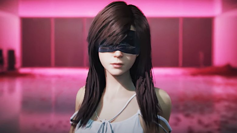 Once Human Gameplay Trailer Screenshot Mädchen mit Augenbinde