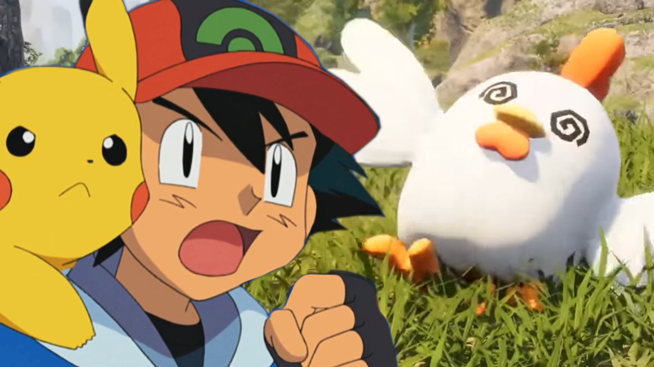 Ash ärgert sich Palworld Collage