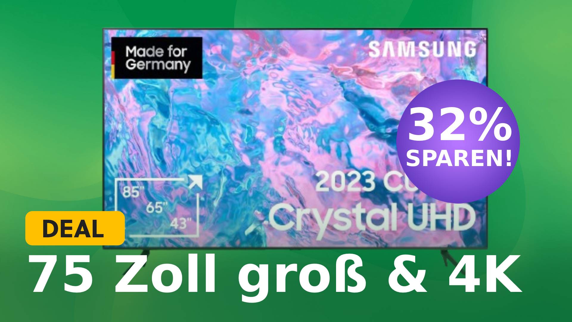 Monströser 4K-TV von Samsung mit 75 Zoll nun superstark bei MediaMarkt reduziert