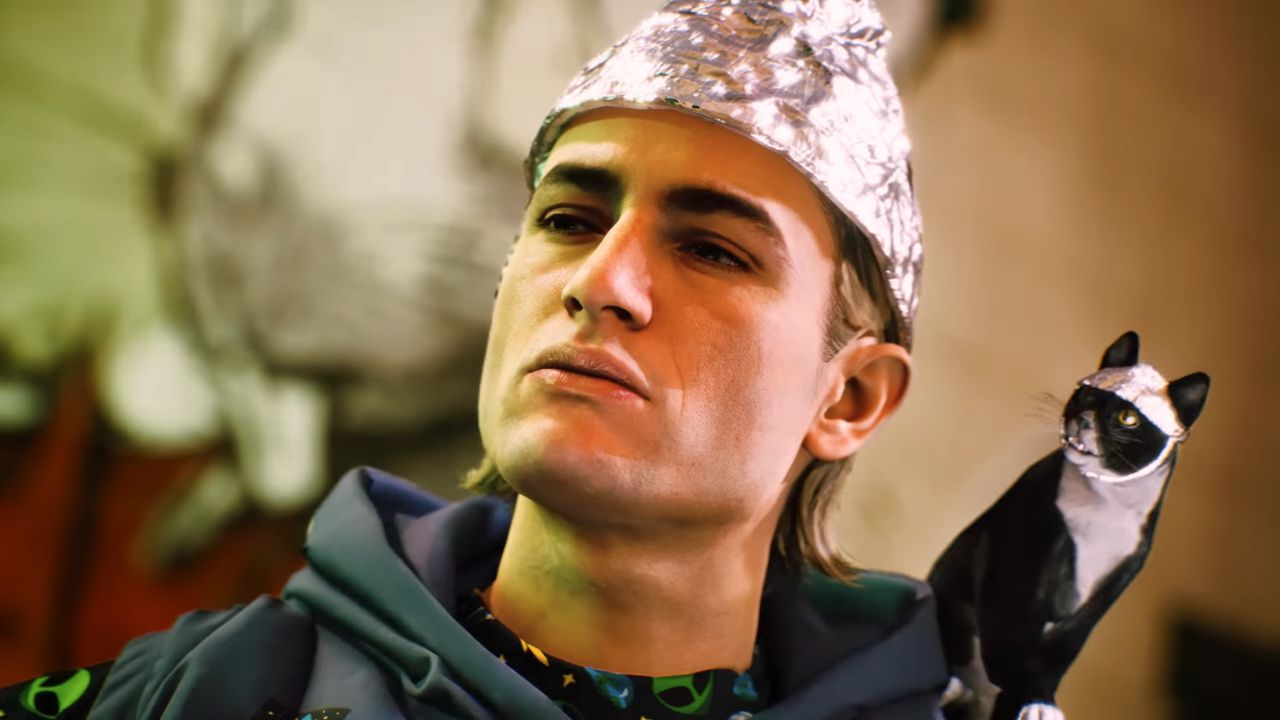 The Finals Embark Id finden – So geht es – Titelbild zeigt Spielcharakter mit Aluhut und schwarzer Katze auf der Schulter, die Ebenfalls einen Aluhut trägt