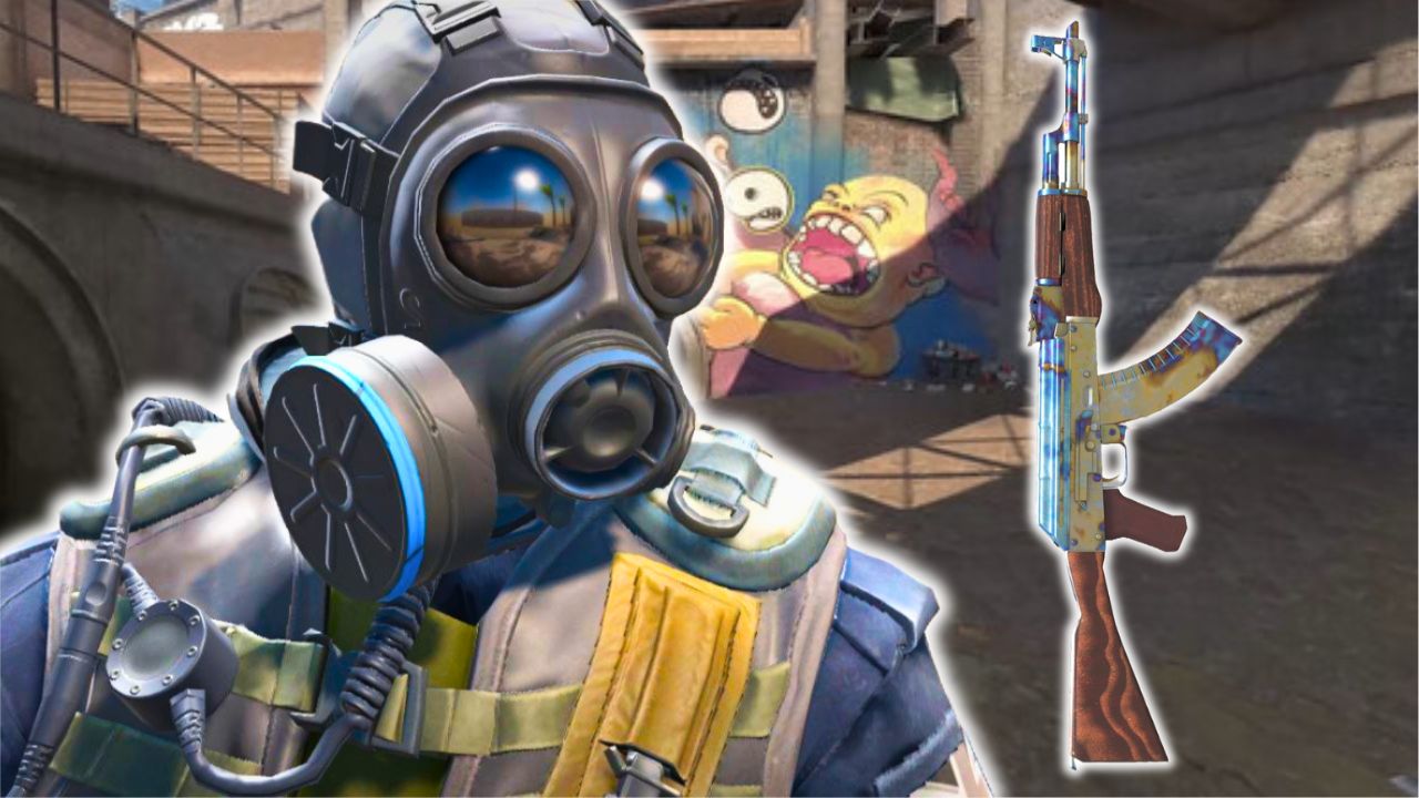 CS2 Spielcharakter neben dem seltenen Skin