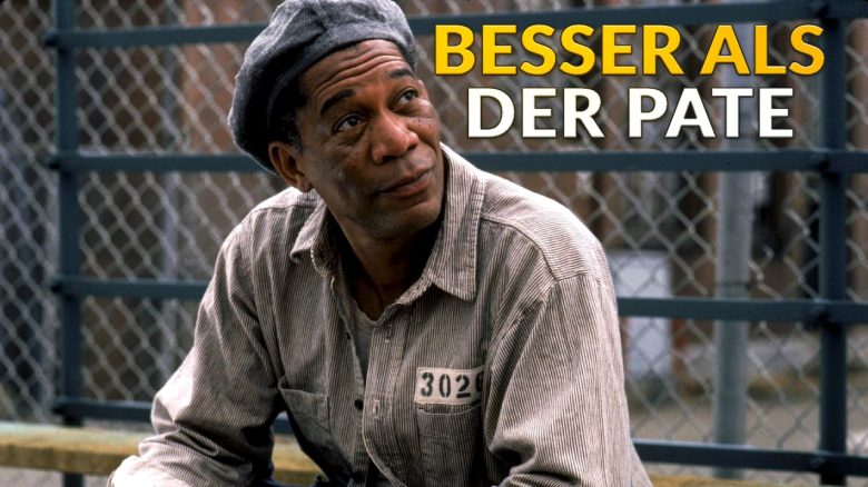 Ein Film steht seit 2008 ununterbrochen auf Platz 1 der Liste der besten Filme, dabei floppte er im Kino Titelbild zeigt Morgan Freeman im Gefängnisoutfit der auf den Schriftzug "Besser als der Pate schaut"