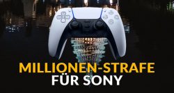 Millionen-Strafe in Frankreich – Sony versuchte die Konkurrenz auszustechen und muss dafür jetzt bezahlen - Titelbild Zeigt PS5 Dualsense Controller mit der Text Millionen-Strafe für Sony