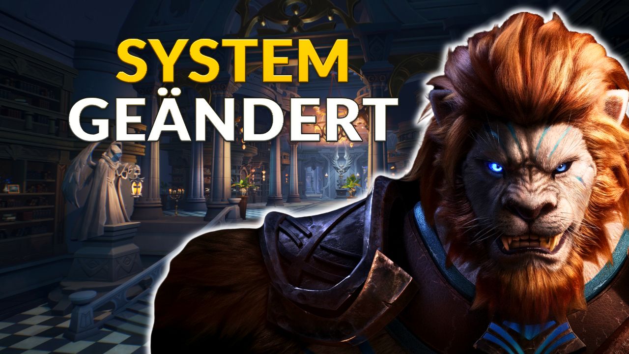 Tarisland ändert umstrittenes System, will verhindern, dass Spieler durch Handel und Handwerk unfaire Vorteile erlangen - titelbild zeigt Tiger-Kriieger Charakter vor Bibliothek