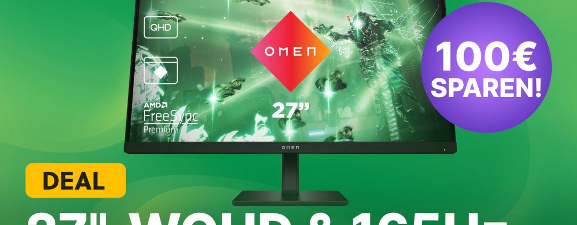 27 Zoll, WQHD & 165Hz: HP Gaming-Monitor jetzt 100€ günstiger im Amazon-Angebot