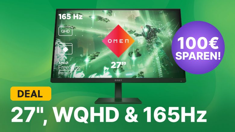 27 Zoll, WQHD & 165Hz: HP Gaming-Monitor jetzt 100€ günstiger im Amazon-Angebot