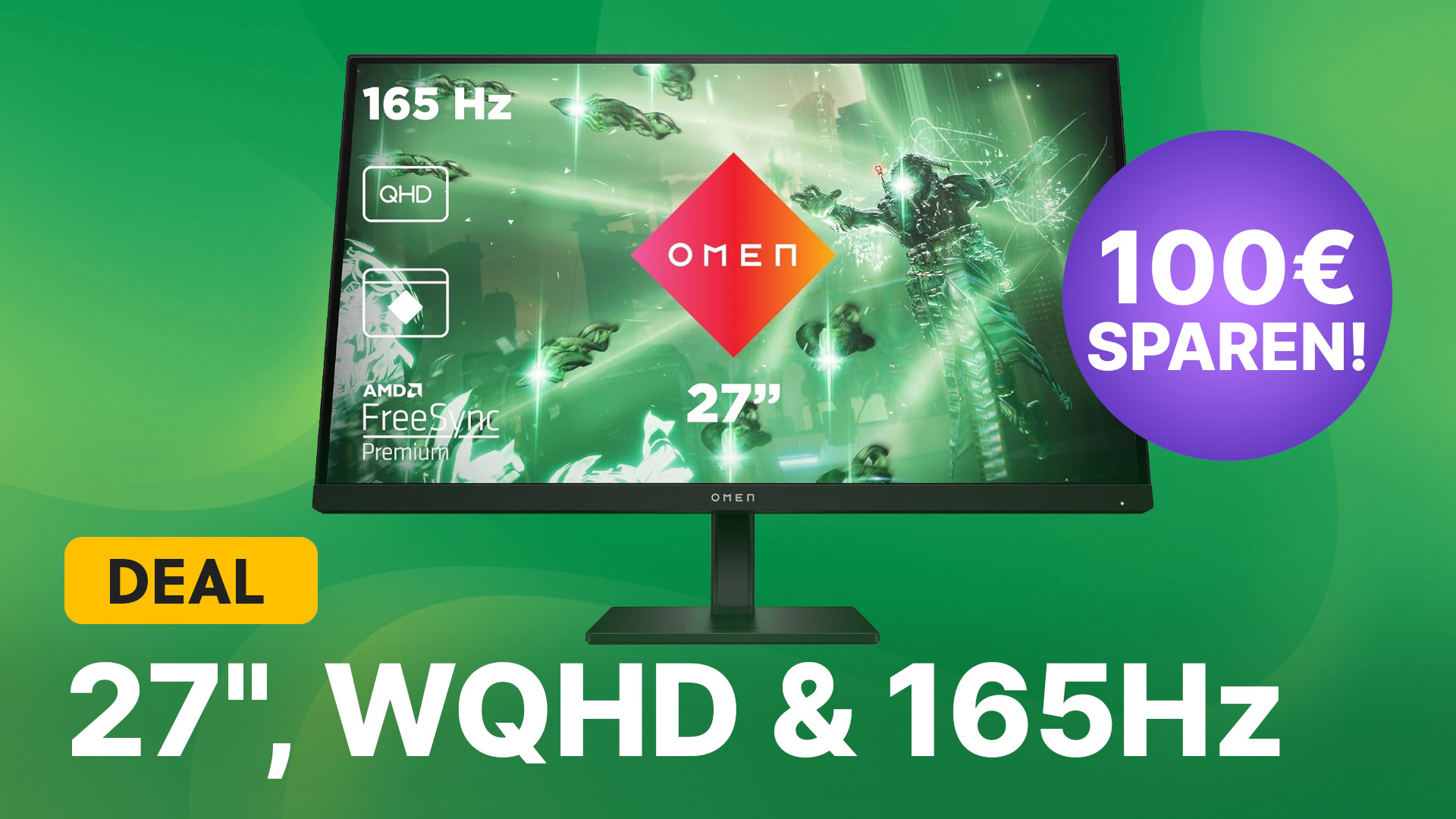 27 Zoll, WQHD & 165Hz: HP Gaming-Monitor jetzt 100€ günstiger im Amazon-Angebot