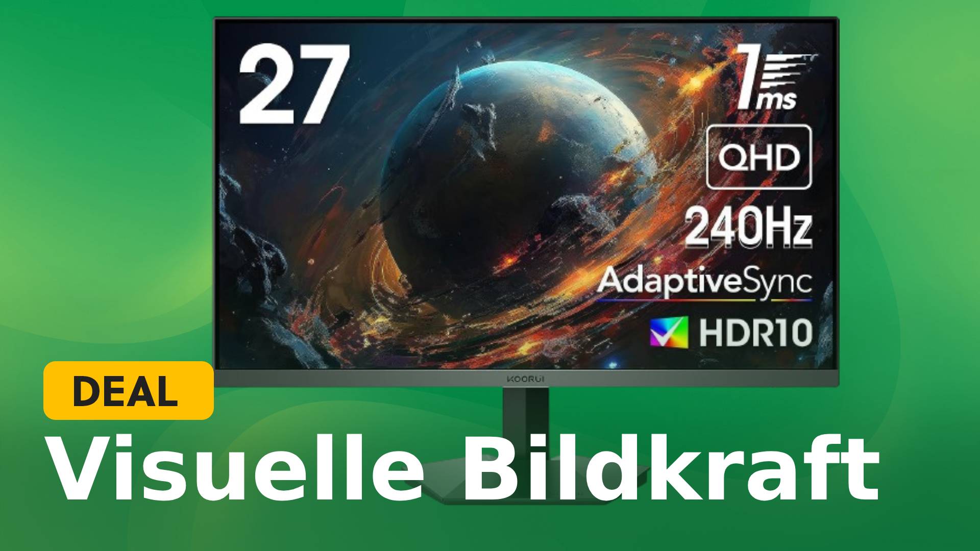 Ein Gaming-Monitor für starke Online-Dominanz nun günstig bei Amazon: 240Hz, HDR10 & 1ms Reaktionszeit